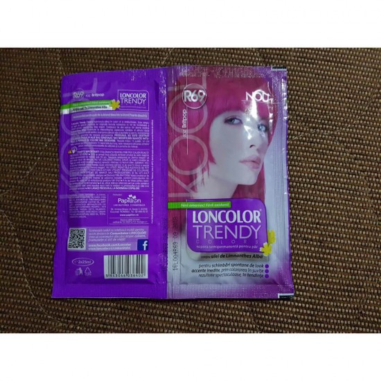 Vopsea Par Semipermanenta Loncolor Trendy Colors, Roz Britpop R69, 50 ml, Vopsea de Par Semipermaneta LONCOLOR Roz Britpop, Vopsea Roz LONCOLOR, Nuantator LONCOLOR Roz, Vopsea Fara Amoniac Roz, LONCOLOR Fara Amoniac,  Vopsea LONCOLOR Roz Britpop