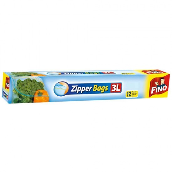 Pungi Alimentare FINO Zipper, 3 L, 12 buc, Pungi Ermetice Fino Zipper, Pungi Inchidere Ermetica Fino, Pungi Etanse Fino, Pungi cu Fermoar Fino Zipper, Fino Pungi Zipper pentru Sandwich, Pungi Alimentare Zipper Fino, Pungi pentru Senvisuri