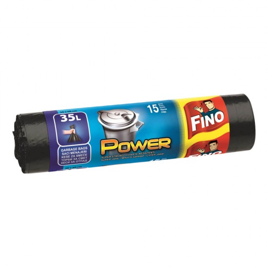 Saci Menajeri Fino Power 35L, 15Buc/Set, Negri, Saci, Saci Menaj Negri, Saci Menajeri, Saci Fino, Saci Menajeri Fino, Saci de Gunoi, Saci pentru Gunoi, Saci de Gunoi Fino, Saci de Menaj, Saci pentru Menaj, Saci de Menaj Fino