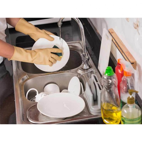 Set 5 Bureti de Vase Standard cu Fibra Abraziva, Fino, Galben, Burete de Vase Fino, Fino Burete de Vase cu Fibra Abraziva, Burete de Vase la Set, Burete de Bucatarie, Burete de Vase Colorat