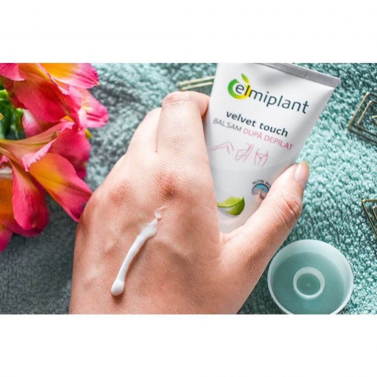 Balsam dupa Epilat Elmiplant Velvet Touch, 100 ml, Aloe Vera, Balsam dupa Epilat Tub Elmiplant Velvet Touch, Elmiplant Velvet Touch Balsam dupa Epilat, Balsam dupa Epilare, Balsamuri Hidratante dupa Depilare, Balsam Elmiplant dupa Depilat cu Aloe Vera