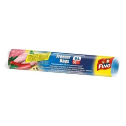 Pungi pentru Congelator 3L, 50 Buc/Rola, cu sistem pentru inchidere, Dimensiune 27x30 cm, Fino Pungi pentru Congelator, Pungi pentru Congelarea Alimentelor, Pungi Fino pentru Congelare, Pungi Alimentare Groase, Pungi Alimentare Rezistent