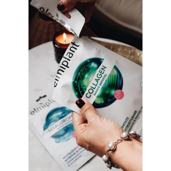 Masca Servetel Elmiplant Collagen 20ml, Masca Antirid Collagen, Masca pentru Fata Elmiplant Collagen, Masti Antirid pentru Fata Collagen, Masca Servetel Antirid cu Collagen, Masca Servetel Anti Rid, Masti Antiriduri, Masca Anti Imbatranire