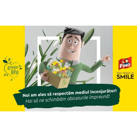 Burete pentru Vase, Fino, Green Life, 2 Buc/Set, Culoare Verde/Bej, Fino Burete de Vase, Burete de Vase Verde, Burete de Bucatarie, Burete Fino Green Life, Burete de Vase Ecologic, Bureti de Vase Ecologici