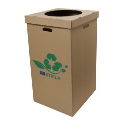 Cos Carton Rtc, Colectare Selectiva Sticla, 400 X 400 X 795 Mm