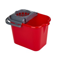 Galeata Plastic Dreptunghiulara Cu Storcator Rosie, 14l