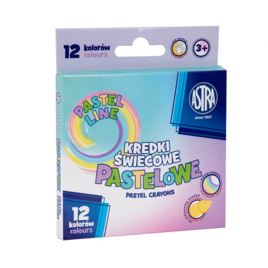 Creioane Colorate, Pastel, Astra, 12 Culori/set