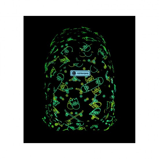 Ghiozdan scolar Astra, 3 compartimente, colectia Neon Skate