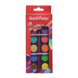 Acuarele Memoris-precious, 12 Culori+pensula Diametru 21 Mm