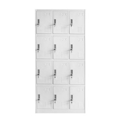 Dulap Rfg, Metal, Cu 12 Compartimente, 185 X 90 X 40 Cm, Gri