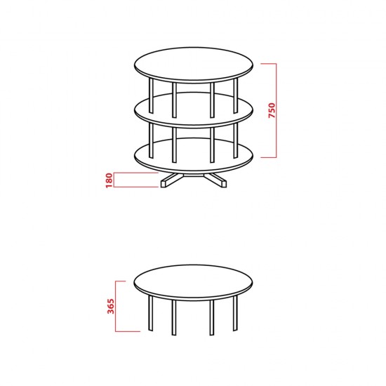 Coloana rotativa pentru bibliorafturi, PFL, gri, 80x93 cm