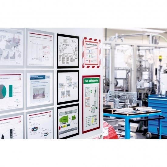 Magnetic Duraframe Durable A4 argintiu, 5 bucati/set