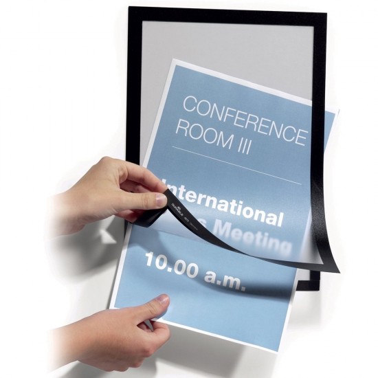 Display magnetic Durable Duraframe, A4, negru, 2 bucati/set