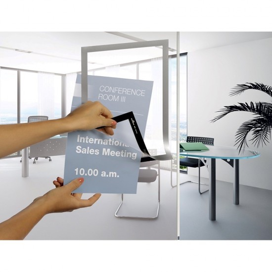 Display magnetic Durable Duraframe, A4, argintiu, 2 bucati/set