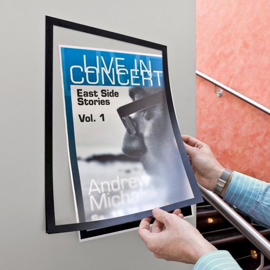 Display magnetic Durable Duraframe, A3, negru, 2 bucati/set