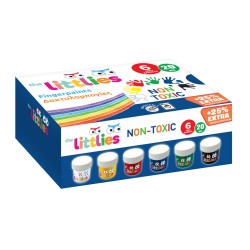 Tempera Pentru Pictura Cu Degetul The Littlies, 20 Ml, 6 Culori