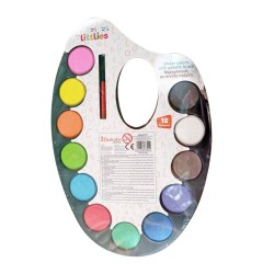 Acuarele Cu Pensula The Littlies, 12 Culori, 24x16 Cm