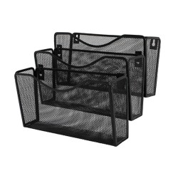 Suport De Perete Pentru Pliante Mesh, Negru, 325x230x330 Mm, 3 Bucati/set