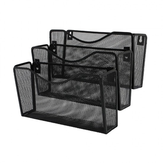 Suport De Perete Pentru Pliante Mesh, Negru, 325x230x330 Mm, 3 Bucati/set