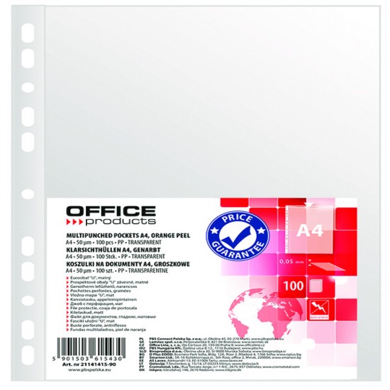 File De Protectie Orange Peel 50 My A4 Transparent 100 Buc/um