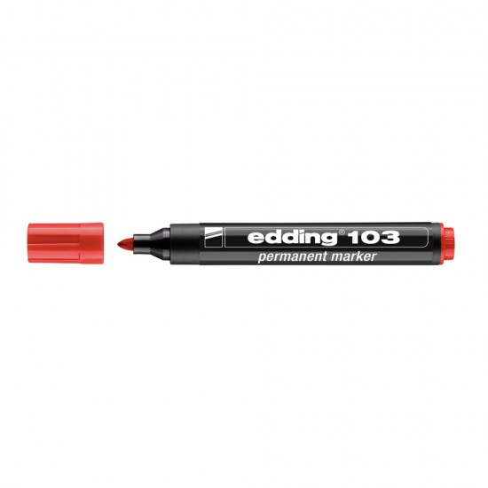 Marker Edding 103 Permanent, Varf Rotund 1.5-3mm, Rosu