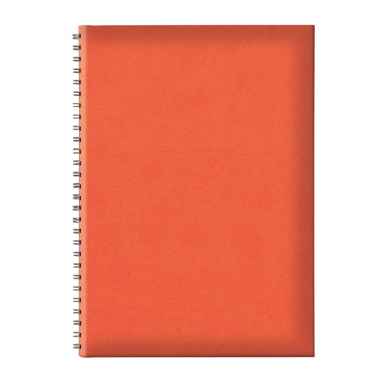 Agenda B5 Tucson, Nedatata, Hartie Offset Alb, Spira Ascunsa, Coperta Portocaliu