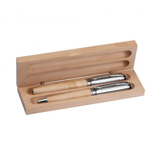 Set Pix Si Roller Din Lemn Mark Twain, Mina Albastra