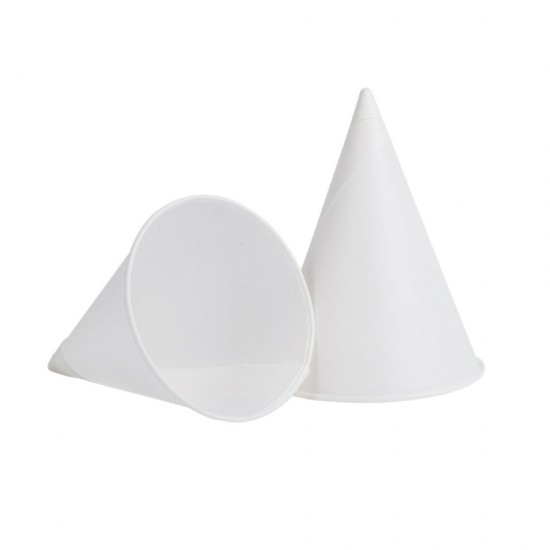 Pahare Conice Carton, 177 Ml, Albe, 200 Bucati/set
