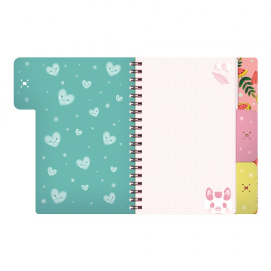 Notes Cu Separatoare Si Spira Bangoberry Piggy Porcusorul, 200 Pagini