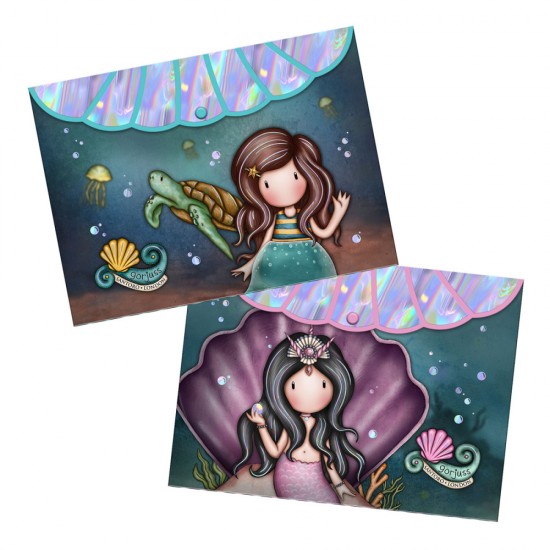 Set 2 Buzunare Plastic Gorjuss A4, Prindere Capsa Roz