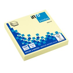 Notite Adezive Info Z-notes, 75x75 Mm, Galben Pastel, 100 File/set