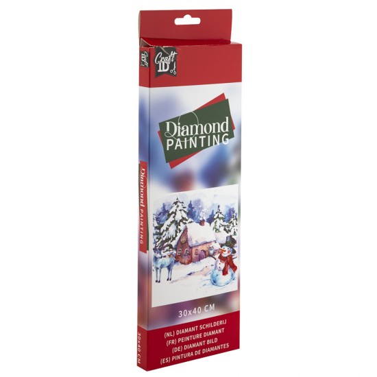 Pictura Diamant, Model Iarna Craciun, 30x40 Cm