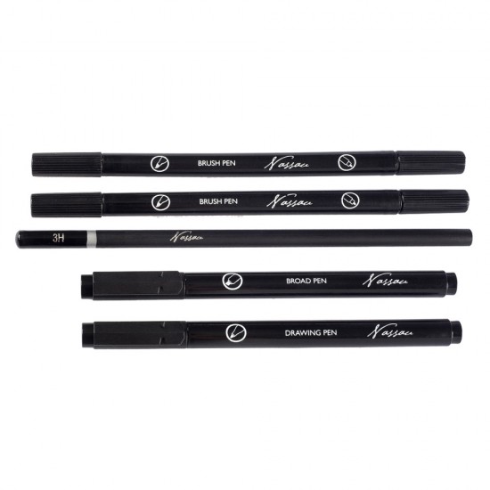 Set 4 Markere Si Creion Nassau Fine Art Handlettering