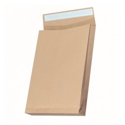 Plic cu burduf, B4, 250 x 353 x 40 mm, kraft, banda silicon, 130 g/mp, 250 bucati/set