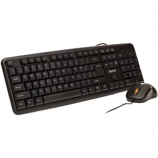 Kit Tastatura + Mouse Spacer Spds-s6201 Cu Fir, Usb, Negru