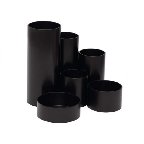 Suport Instrumente Scris Maul, 6 Compartimente, Plastic Reciclat, Negru