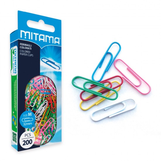 Set Agrafe Hartie Mitama, 200 Bucati, 28 Mm