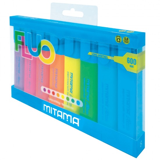 Set Textmarkere Mitama, 8 Culori Fluo