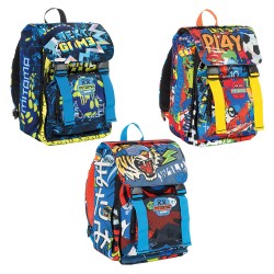 Ghiozdan Mitama, 4 Compartimente, Design Baieti, 40 X 28 X 18 Cm