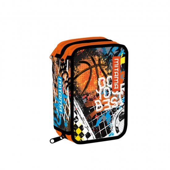 Penar Echipat Mitama, 3 Compartimente, Design Fotbal, Dimensiuni 14.5 X 7.4 X 20 Cm