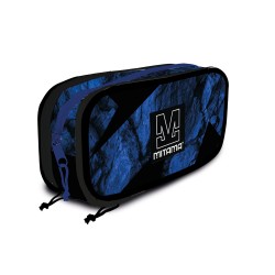 Penar Oval Mitama, 3 Compartimente, Echipat, Design Albastru Cu Negru