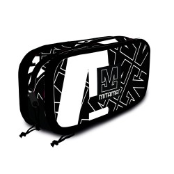 Penar Oval Mitama, 3 Compartimente, Echipat, Design Alb Cu Negru