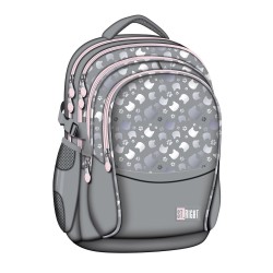 Ghiozdan St Right Silver Cats 4 Compartimente, 43x32x21 Cm