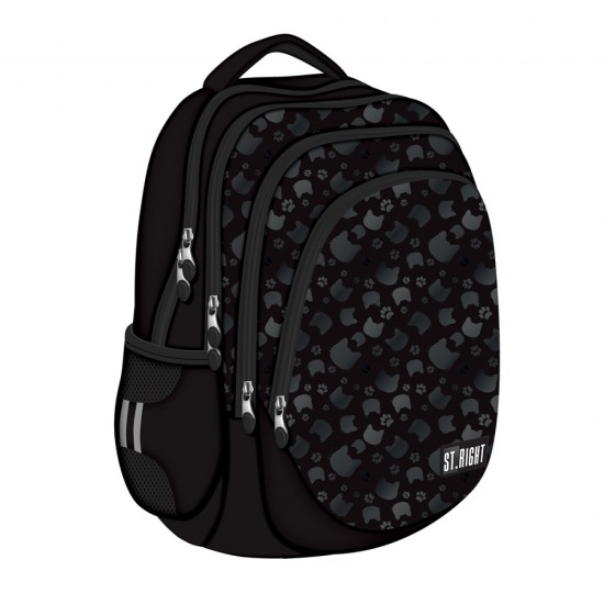 Ghiozdan Bp06 St Right Black Cats 4 Compartimente, 42x31x22 Cm