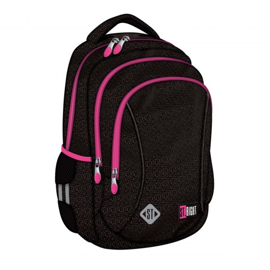 Ghiozdan Bp26 St Right Black Glitter 3 Compartimente, 39x27x17 Cm