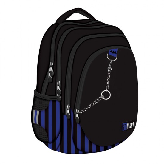 Ghiozdan Bp06 St Right Black And Blue 4 Compartimente, 42x31x22 Cm