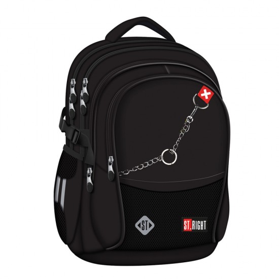 Ghiozdan Scolar Majewski St Right, Bp01, X White, 4 Compartimente, 43 X 32 X 21 Cm