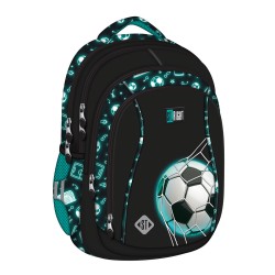 Ghiozdan Scolar Majewski St Right, Bp04, Neon Football, 4 Compartimente, 43 X 32 Cm