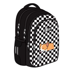 Ghiozdan Scolar Majewski St Right, Bp58, Sleepy Corgi, 4 Compartimente, 40 X 28 X 18 Cm