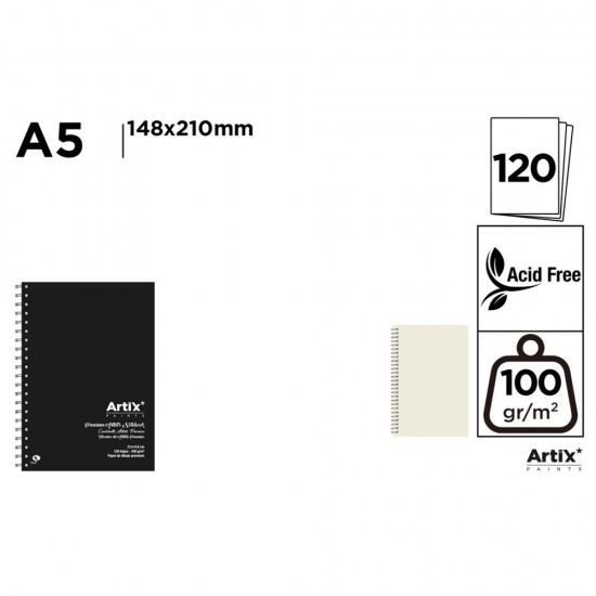 Caiet Schite A5 Main Paper, Spira, 110g/mp 120 File